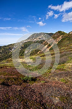 View of the beautiful Mt. Yokote of Shiga Kogen in autumn.