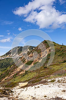 View of the beautiful Mt. Yokote of Shiga Kogen in autumn.