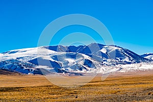 View of the beautiful snow mountain photo