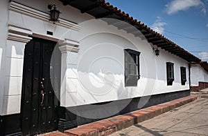 View of the beautiful streets of the Heritage Town of Guaduas located in the Department of Cundinamarca in Colombia