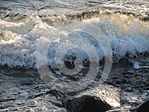 View of beautiful tide and rocky coast of Baltic sea, Sveaborg, Finland