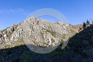 View of beautiful tourist attraction, lake at Matka Canyon in the Skopje surroundings. Macedonia