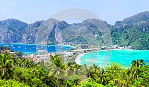 View of beautiful tropical Phi Phi island