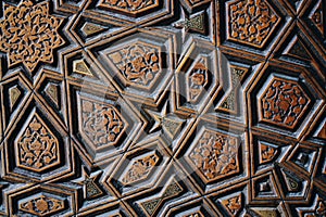 View of a beautifully carved wood with an interesting design and architecture