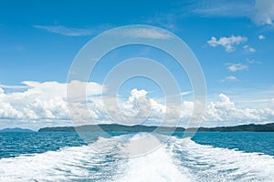 View behind the speed boat