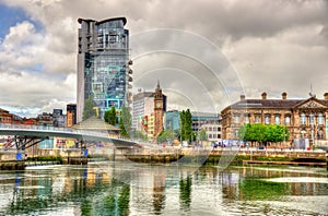 View of Belfast with the river Lagan