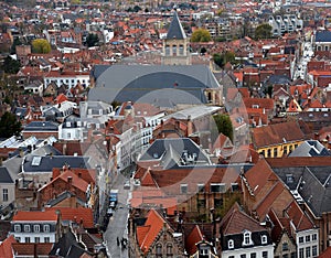 View from Belfort of central Bruges