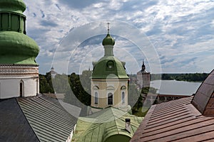 View from the bell tower of Assumption Cathedral in Kirillo-Belozersky monastery. Monastery of the Russian Orthodox Church,.