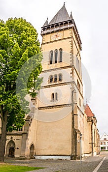 View at the Bell tower of Basilica of St.Aegidius in Bardejov, Slovakia