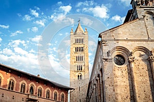 View of bell tower and cathedral