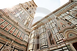 View of bell tower of the cathedral Santa Maria del Fiore, Firenze, Italy