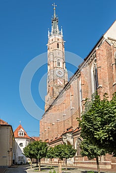 View at the Bell tower of Cathedral of St.Martin in Landshut ,Germany