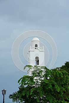 View of the bell tower of the Church at Las Tablas, Panama photo