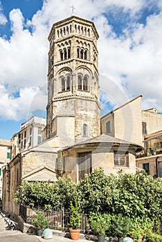View at the Bell tower of San Agostino church in the streets of Genova - Italy photo