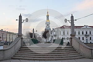 View of the Bell tower of St. Nicholas Naval Cathedral