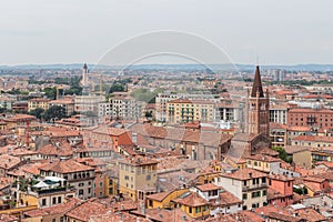 View from the bell tower Torre Dei Lamberti in Verona