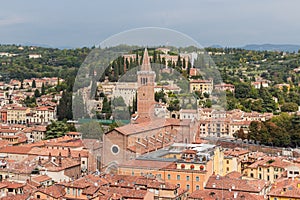 View from the bell tower Torre Dei Lamberti in Verona