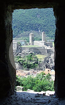 View of Bellinzona Castles in Switzerland