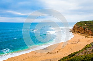 View of Bells beach on Great Ocean Road, Victoria state, Australia