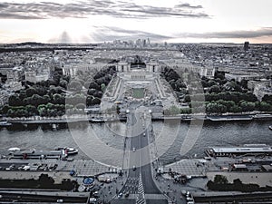 View below of Eiffle Tower photo