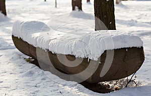 View of a bench in winter park