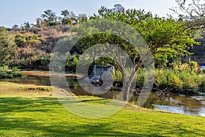A view on a bend in the Sabie River at Hazyview, South Africa