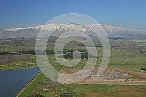 View from Bental mount and hermon mount in the background.