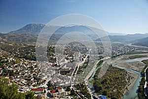 View of berat town center in albania photo