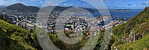 View of Bergen from the mountain Floyen in Norway