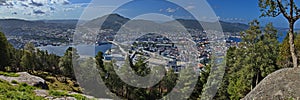 View of Bergen from the mountain Floyen in Norway