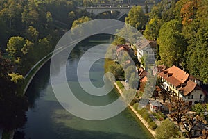 View of Bern city from bridge. Switzerland