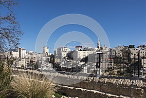 View of Bethlehem in the Palestinian Authority from the Hill of David