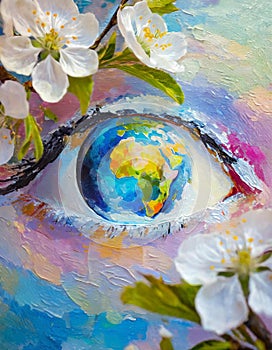 A view of a better world. Own work in acrylic paint.