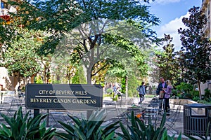 View on Beverly Canon Gardens in Beverly Hills, Los Angeles, United states