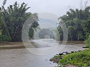 View of Bhavani River in rainy season,Attappady,Palakkad, Kerala, India.