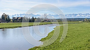 View of Bialy Dunajec river in the city of Nowy Targ photo