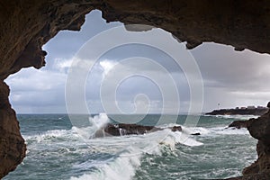 View on Biarritz waves photo