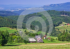 View from Biele Vody settlement in Polana mountains