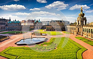 View from bierd& x27;s eye of famous Zwinger palace & x28;Der Dresdner Zwi