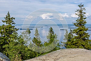 View of the beautiful lake from hill top, Koli National Park