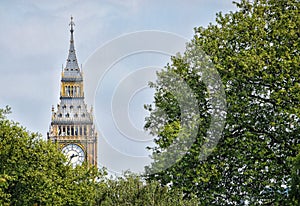 View of Big Ben from St James Park, London