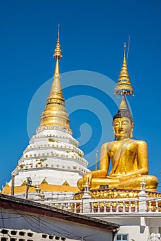 View at the Big Buddha statue in Wat of Chiang Yuen in the streets of Chiang Mai town - Thailand