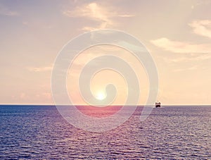 View on the big ferry in in the middle of the ocean