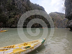 View of Big lagoon. Miniloc island. Bacuit archipelago. El Nido. Palawan. Philippines