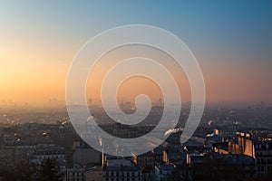 View of big Paris from a hill