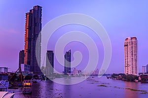 The view of Big river in the City BKK photo