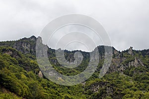 View of big rocks at the the top of a mountain