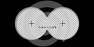 View from the binoculars view vector military lens vision. Spy binocular view observation sighting isolated aim