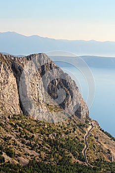 View from Biokovo mountain to Croatian islands and the Adriatic sea
