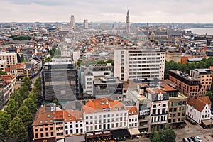 The view from the bird\'s eye view of the city of Antwerp, Belgium. view from the an de Strom Museum